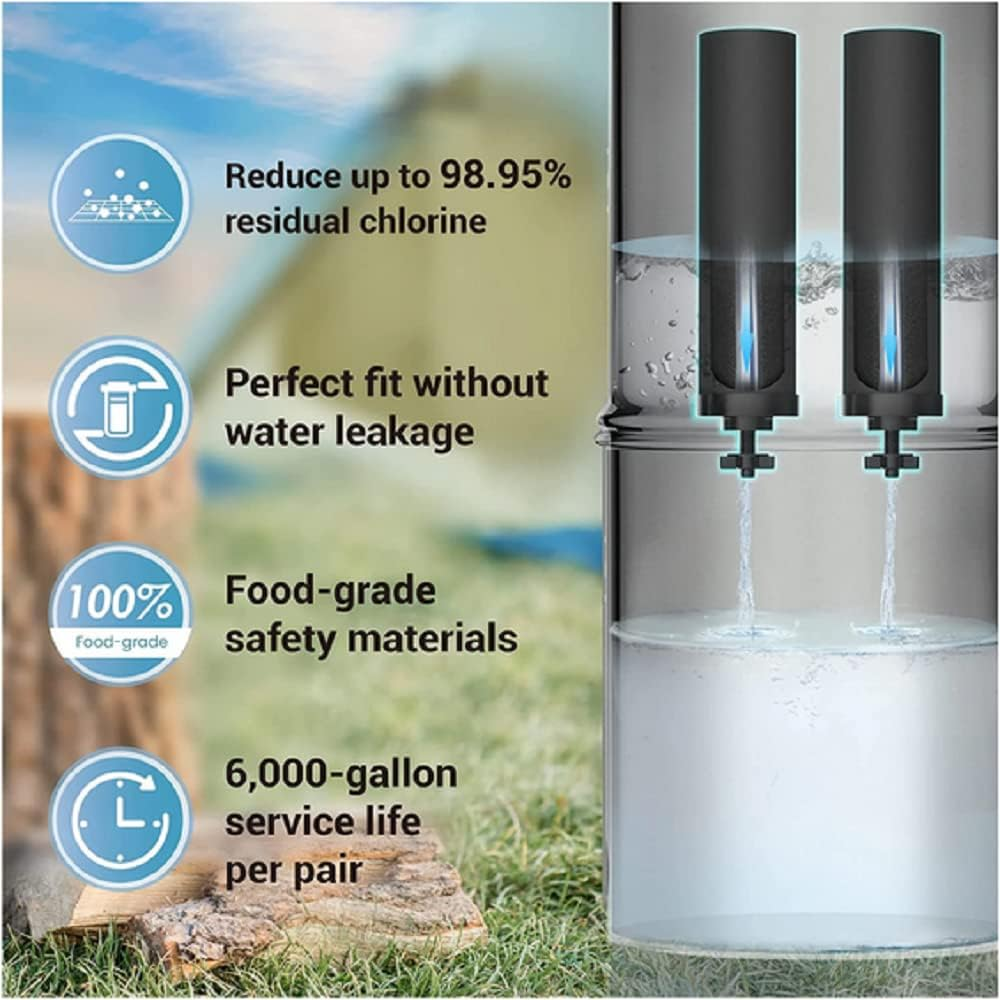 BB9-2 Water Filter, 2 Pack Purifier Replacement Filters,Compatible with Berkey,Gravity Filter System, Propur Traveler, King, Big Series image number 3