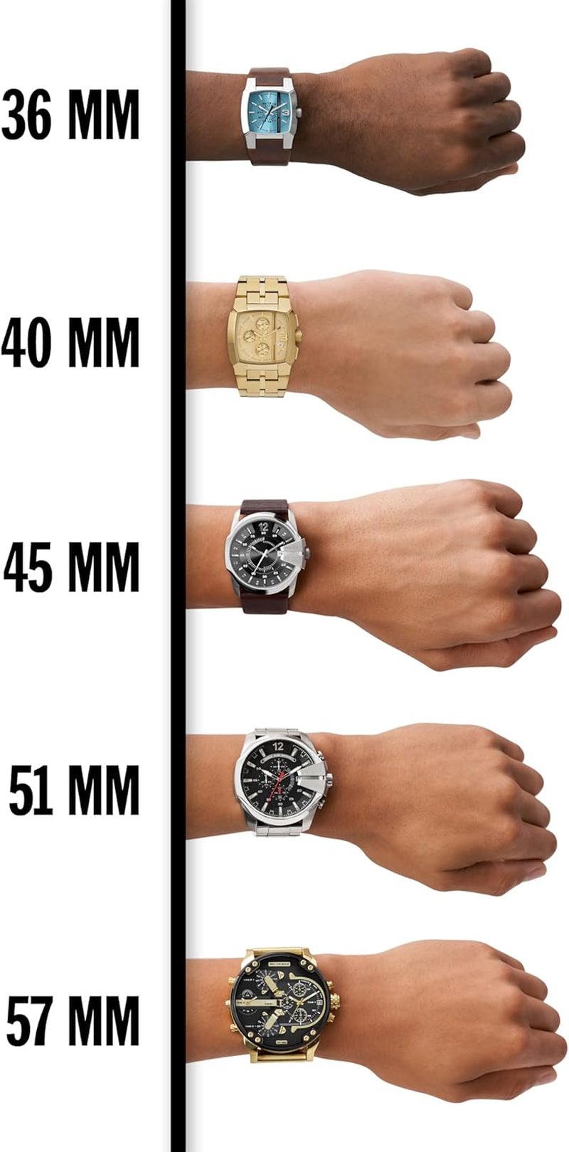 Diesel Men'S DZ7395 Mr. Daddy 2.0 Black IP Watch, One Size image number 2