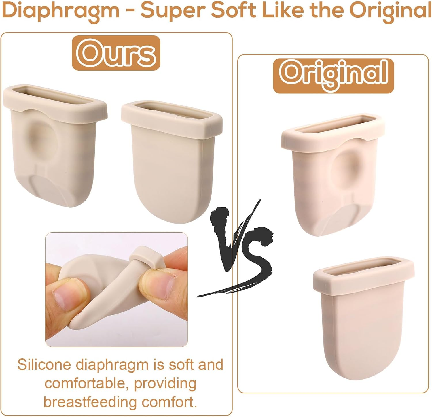 4Pcs Replacement Diaphragm for Eufy Wearable Breast Pump E10/S1/S1 Pro, Soft Silicone Breast Bump Parts Accessories image number 4