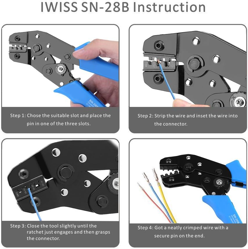 SN-28B Adjustable Pin Carbon Steel Wire Stripper Socket Terminal Crimping Tool Crimper for JST-SM Dupont image number 2
