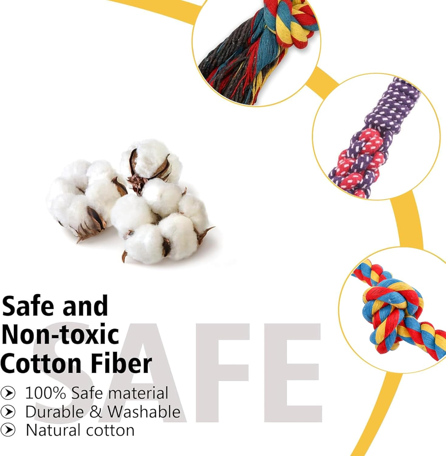 2 Pcs Dog Rope Toys for Small/Medium Dogs,Dog Toys Set for Aggressive Chewers,Interactive Teething Chew Tug Toy,War Rope Dog Toy,Interactive Dog Rope Toy for Teeth Cleaning image number 1