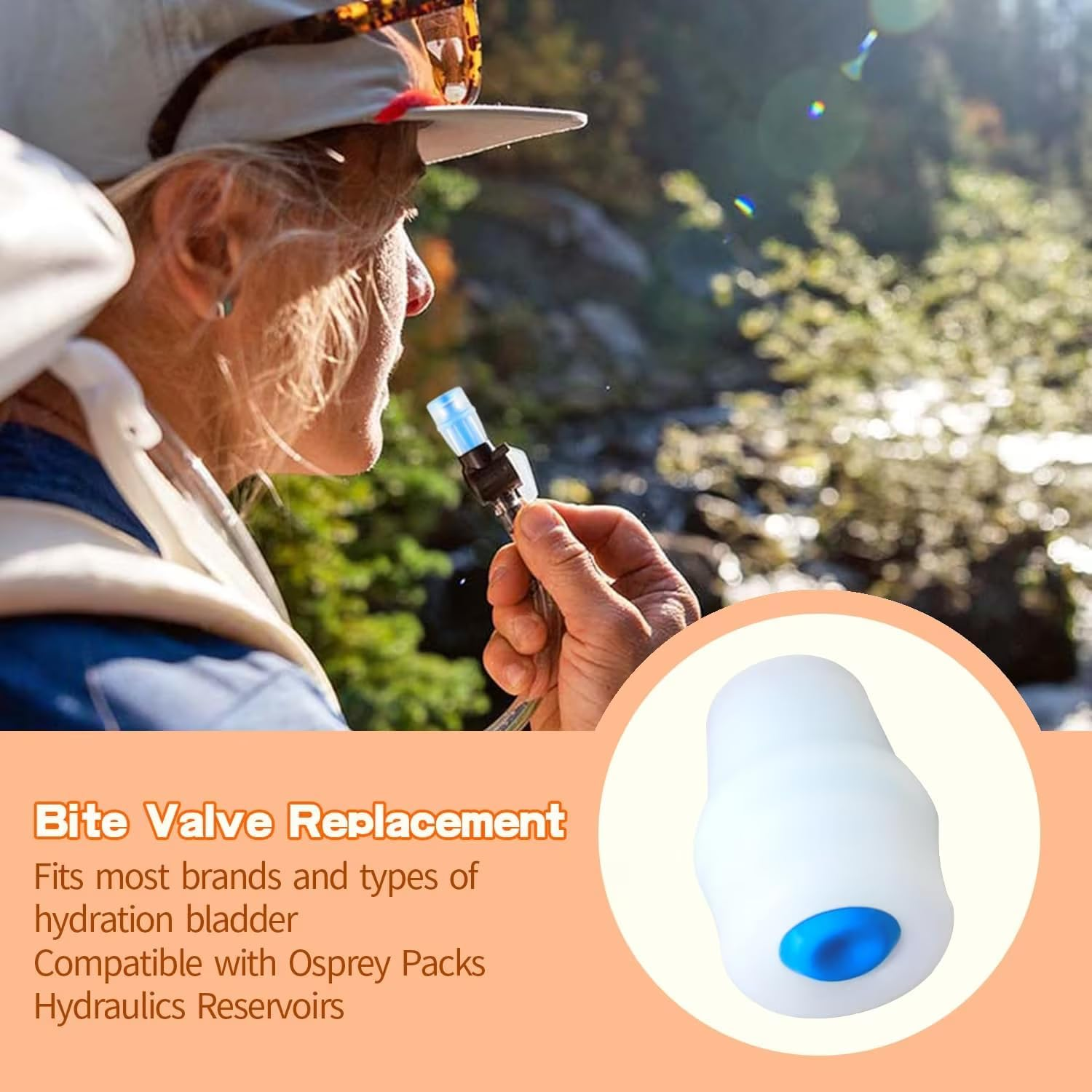 Yrsssa Replacement Bite Valve Nozzles Compatible with Osprey, Salomon,Triwonder & Hydrapak Hydration Reservoirs - Food-Grade Silicone Sheaths.Phthalate-Free,Bpa-Free(5Pcs) image number 2