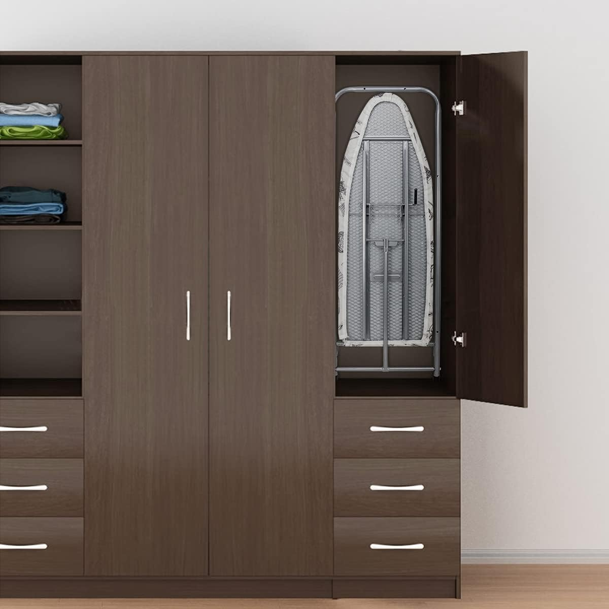 Duwee (37X98Cm) Wall and Door Mounted Ironing Board, Foldable Iron Board save Space with Heat Resistant Cover image number 6