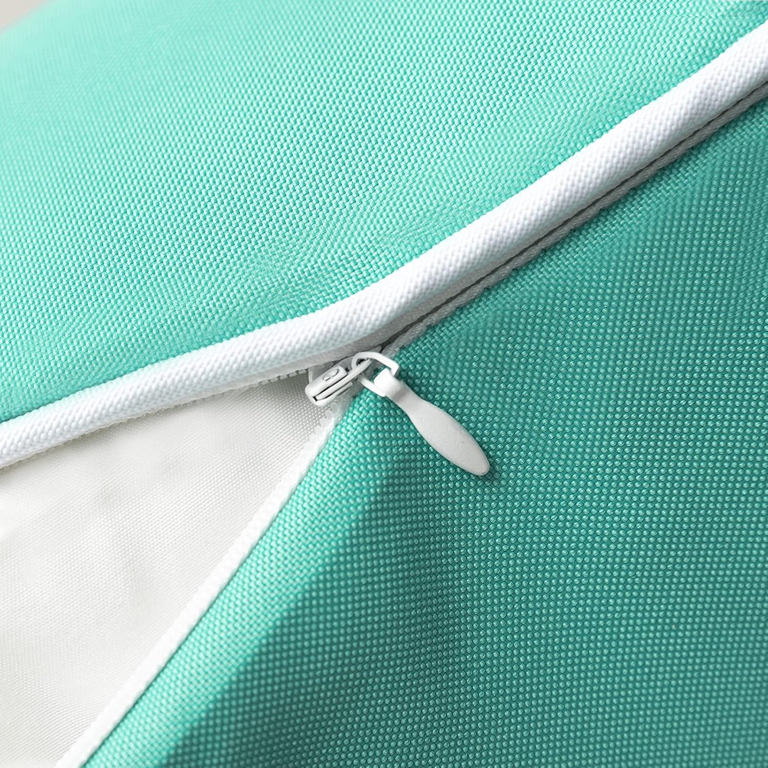 Phantoscope Pack of 2 Outdoor Water Resistant Throw Pillow Case Cushion Cover Turquoise 18 X 18 Inches 45 X 45 Cm image number 5