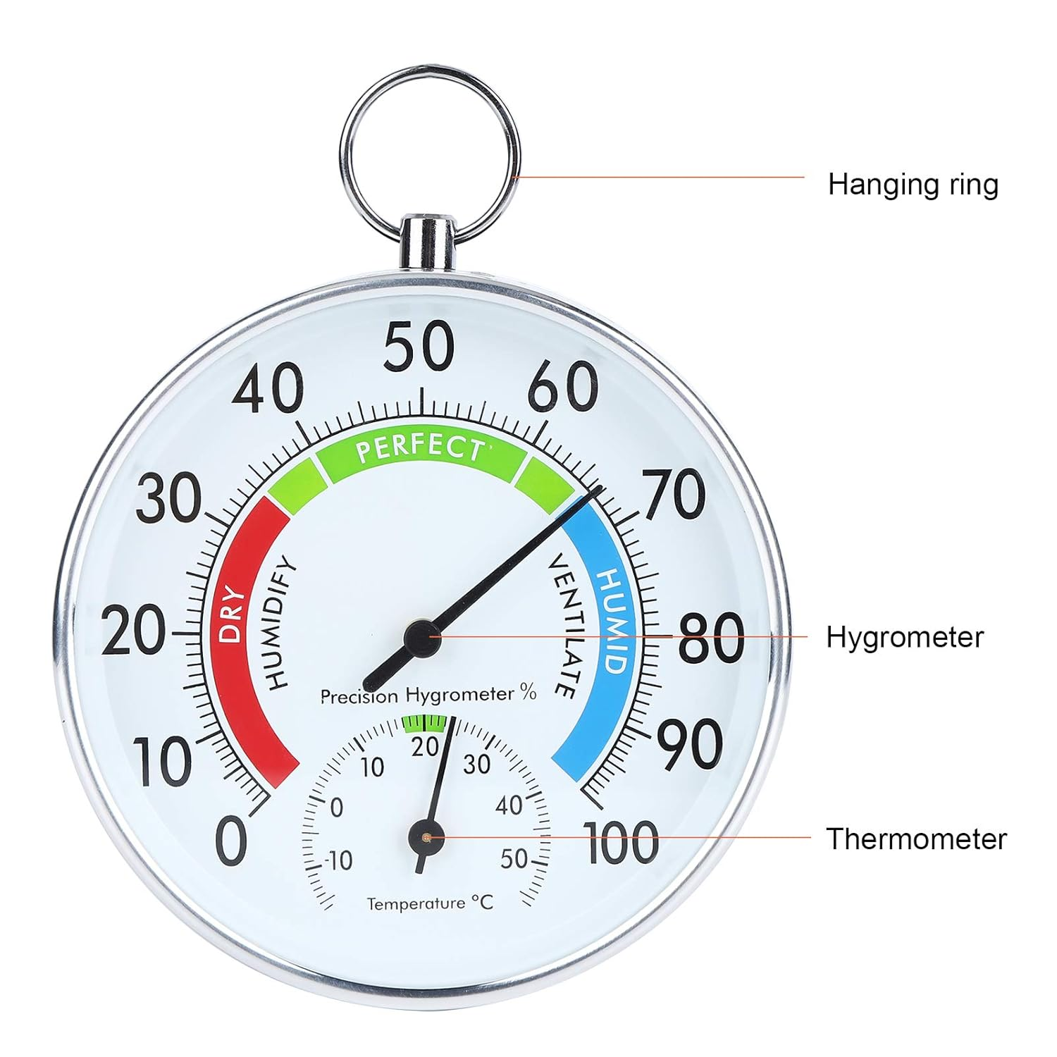 Thermometer Hygrometer Temperature Humidity Meter with Hanging Suitable for Indoor Greenhouse Planting and Warehouse Temperature Measurement Conforms image number 4