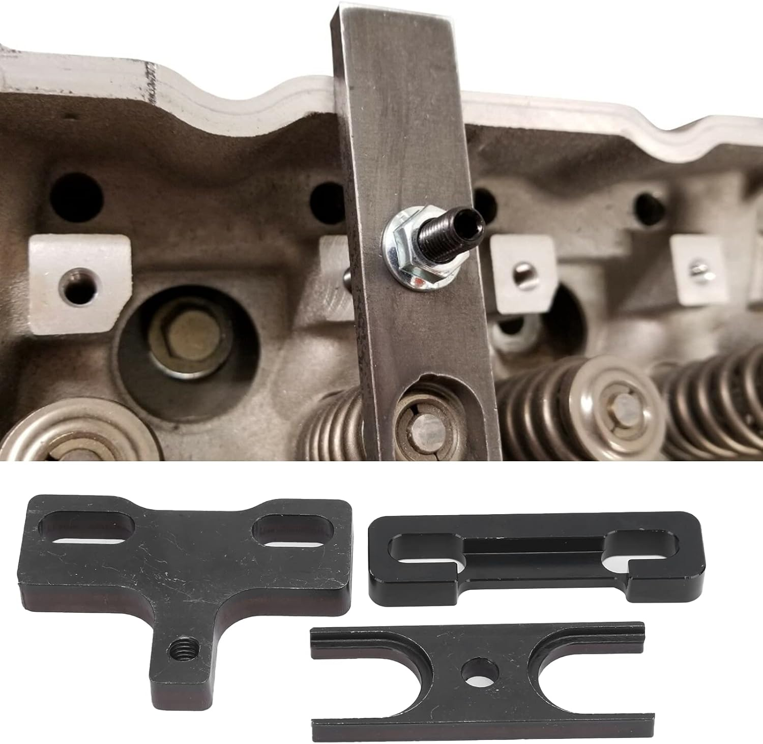 Valve Spring Removal Tool Set, Flexible Anti-Wear Valve Spring Compressor Clamp Kit for 4.8 5.3 5.7 6.0 6.2 LS LS1 LS2 LS3 LSX for Engine image number 6