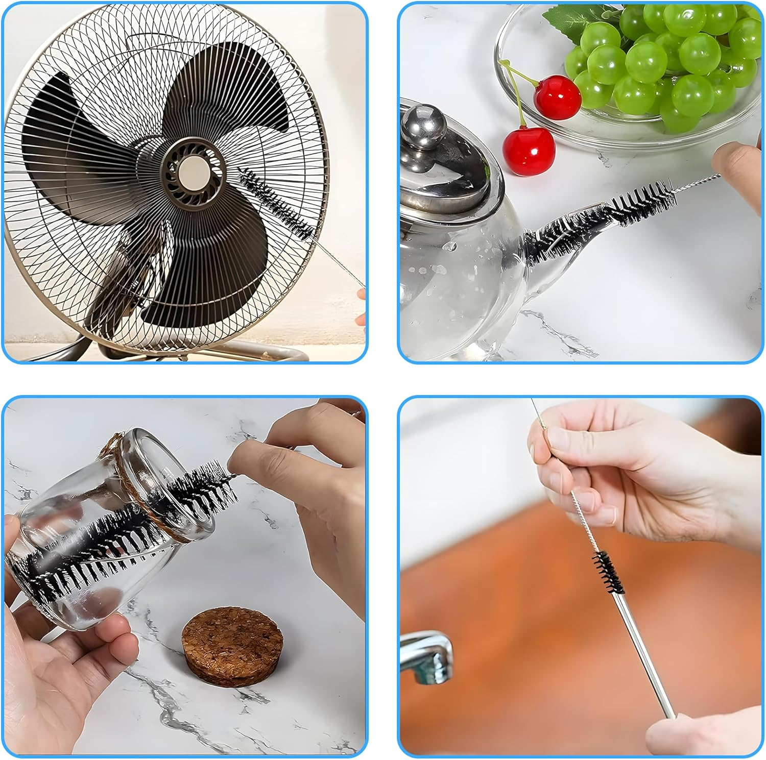 13 Pcs Stainless Steel Cleaning Brush Set &ndash; Flexible Straw Cleaner Brush & Pipe Cleaner for Bottles, Tubes, Drains | Durable Wire Brushes (2-25Mm) | Straw Brush & Multi-Size Cleaning Tools (22Cm)​​ image number 4