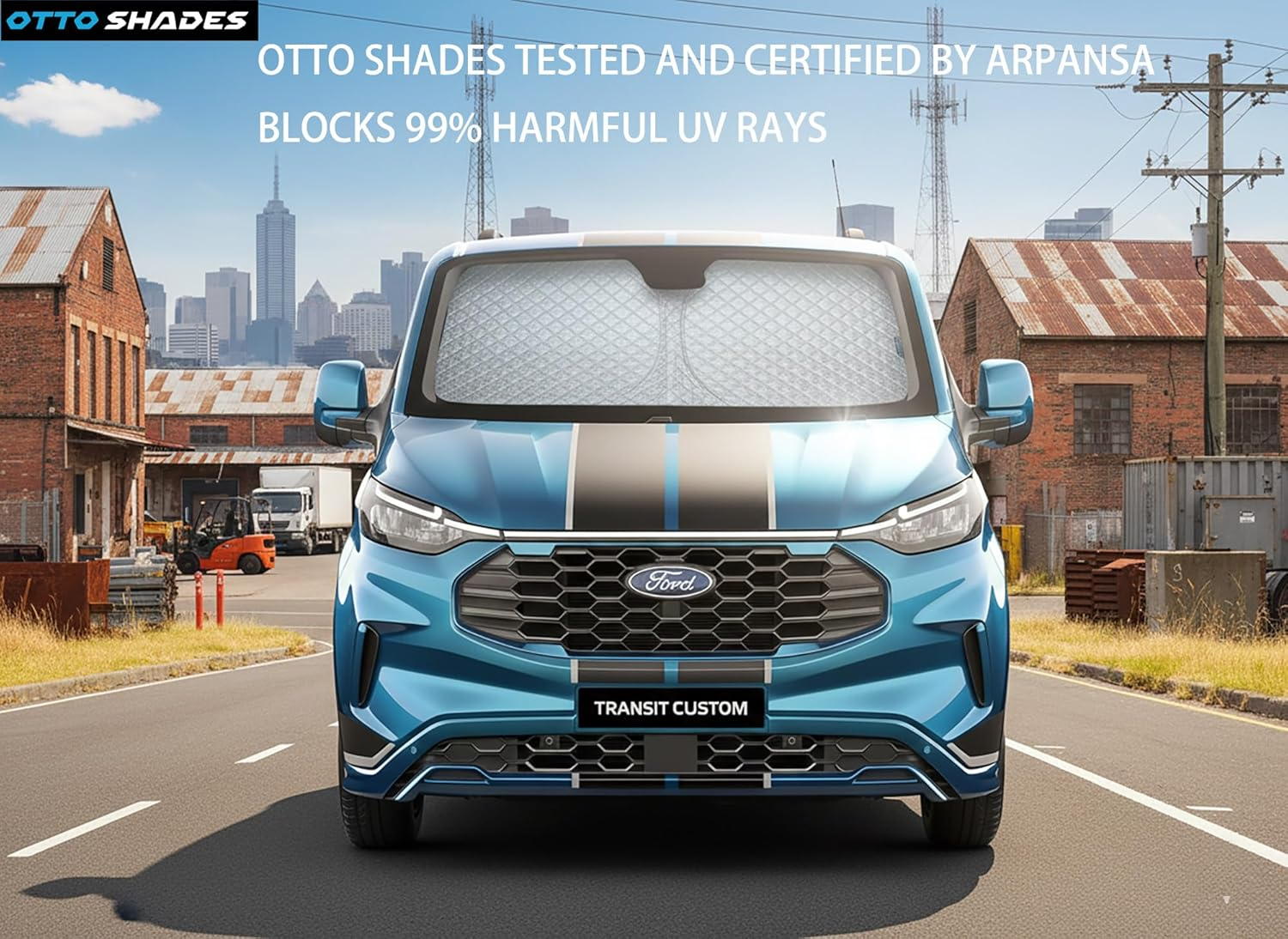 Patented Thick Windscreen Sunshade for Ford Transit Custom 2013-2026, 6-Layer Custom Fit, Maximum UV Protection & Heat Shield | Foldable Front Window Sunshade & Sun Visor Accessories image number 6