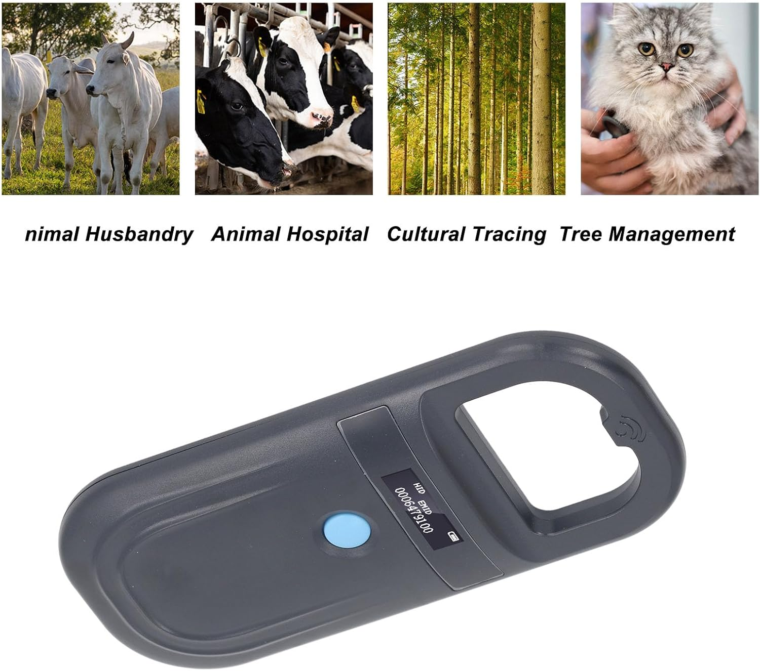Pet Microchip Scanner, 134.2Khz Animal Ear Tag Reader USB Bluetooth Microchip Reader, Pet RFID Reader, 128 Animal Handheld Reader for ISO11784 85 FDX B and EMID Format Electronic image number 1
