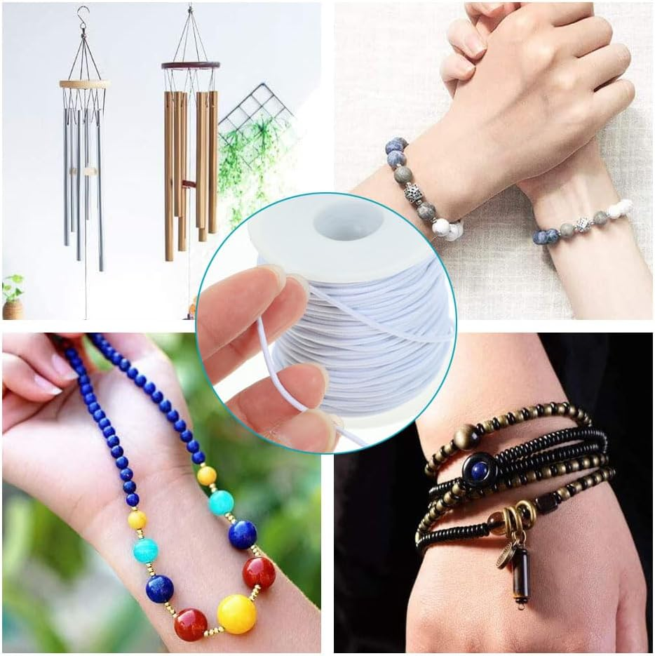 2PC Nylon Bracelet String, 1Mm Nylon Thread String Beading Thread Black White Chinese Knotting Cord for Friendship Bracelet Necklace Jewellery Making DIY Macrame Craft, 200 Yards Totally image number 4