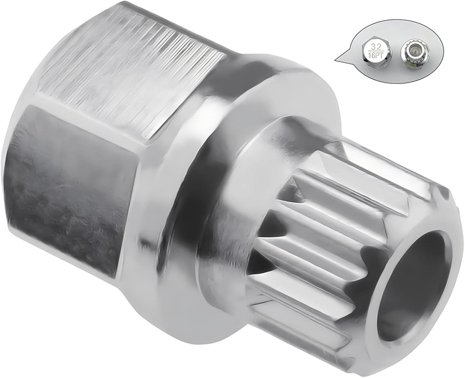 34/18PT Car anti - Theft Hollow Wheel Lock Lug Nut Screw Removal Key Socket for BMW 1, 3 and 5 Series Vehicle Tyres Accessories(Silver) image number 4