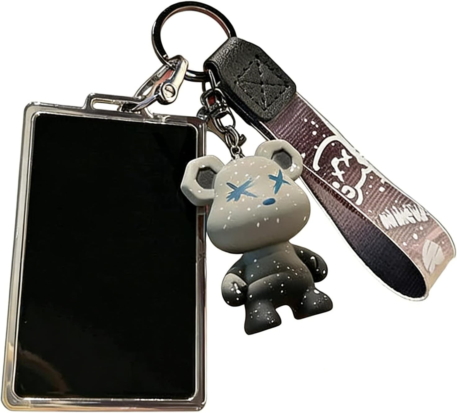 For Tesla Key Card Holder TPU Car Key Fob Cover Protector Case with Bear Pendant for Model 3/Y/S/X Accessories image number 5