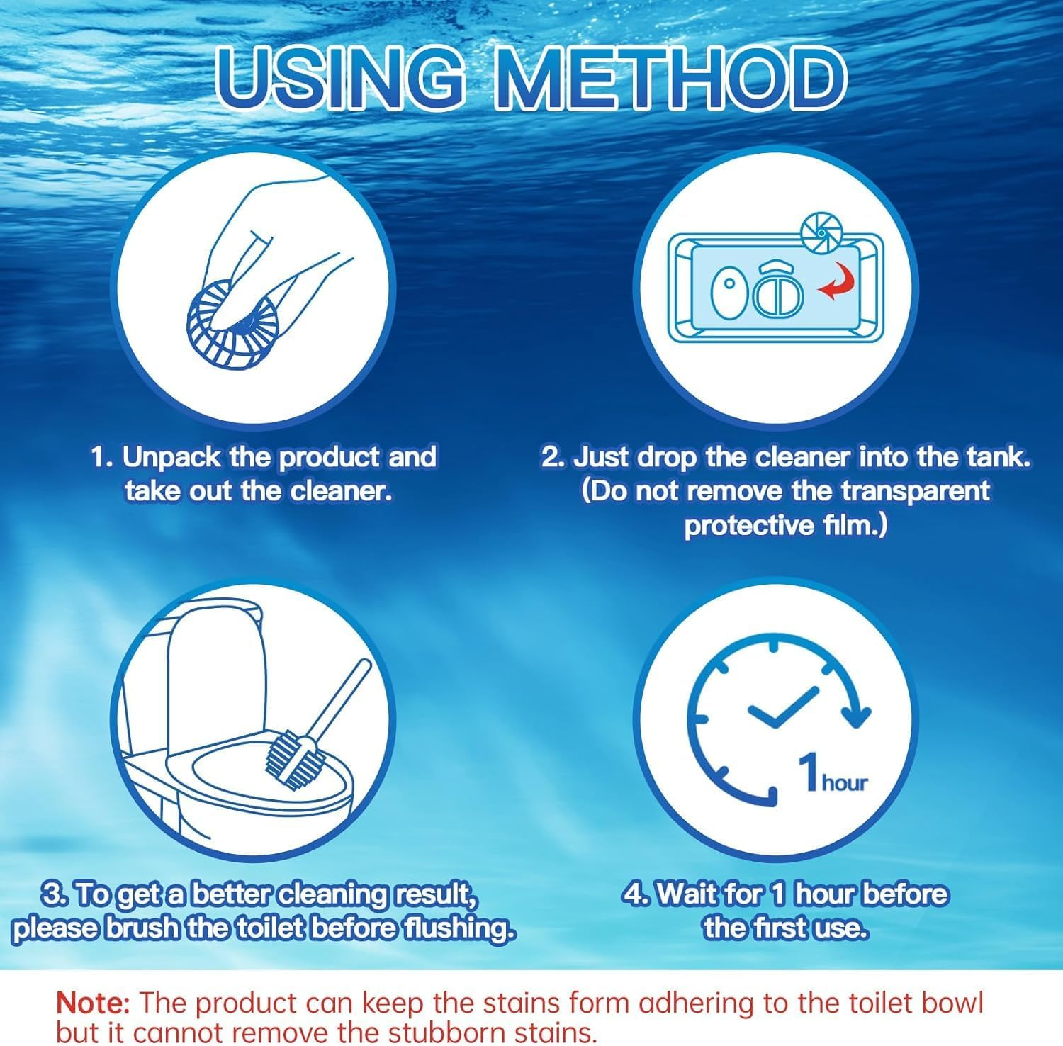 Automatic Toilet Bowl Cleaner Tablets, Bathroom Toilet Tank Cleaner (24 PACK) image number 5