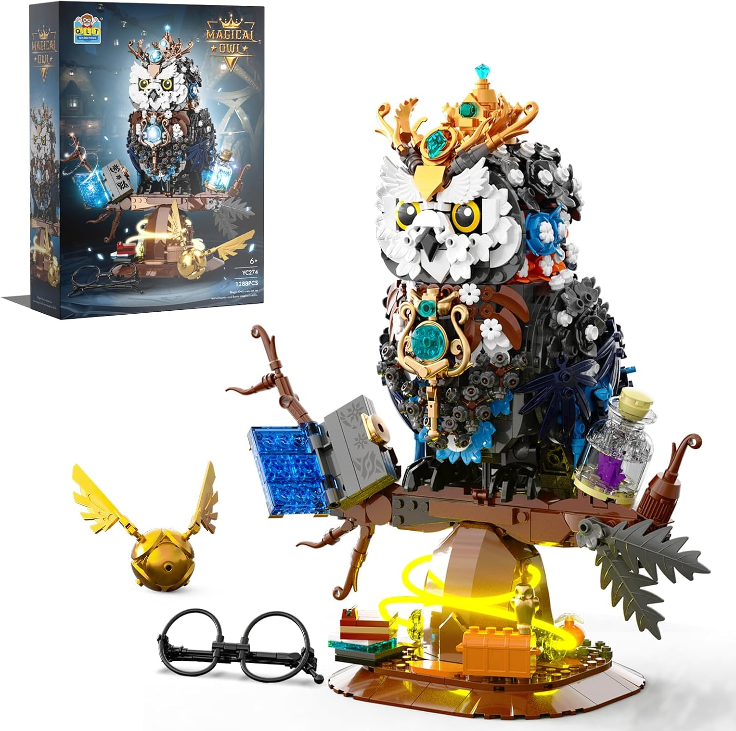 Toy Player Ideas Magic Owl Flower Animal Building Set, MOC Collectable Bird Model, Compatible with  for Adults, Creative Gifts for Adults or Teenagers Children from 8 Years (1288 Pieces) image number 4