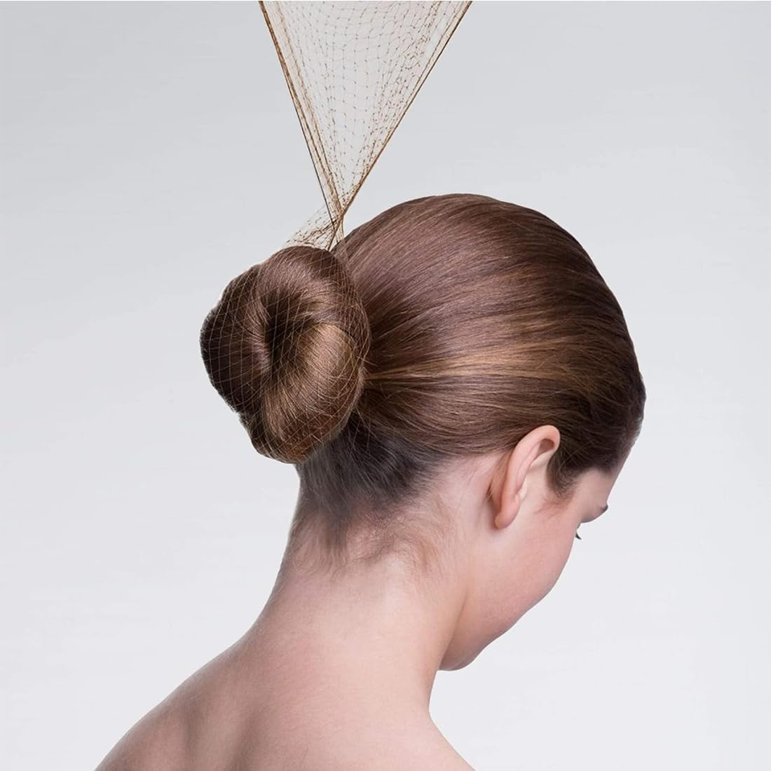 AORVYUI Pack of 35 Gold Hair Nets, Gold Hair Nets Bun Invisible Hair Nets, Invisible Elastic Edge Mesh, for Hair Nets Ballet, Hair Bun Making, 10 Gold-Coloured Metal Clips