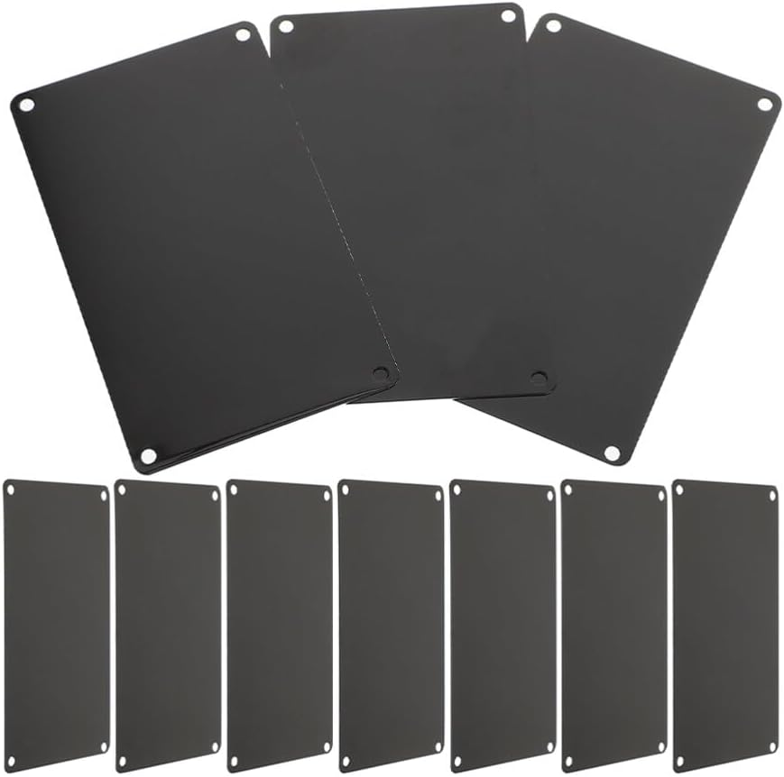 10Pcs Black Anodized Aluminum Engraving Blanks Name Signs for Diy Projects 100X50Mm Metal Plates image number 5