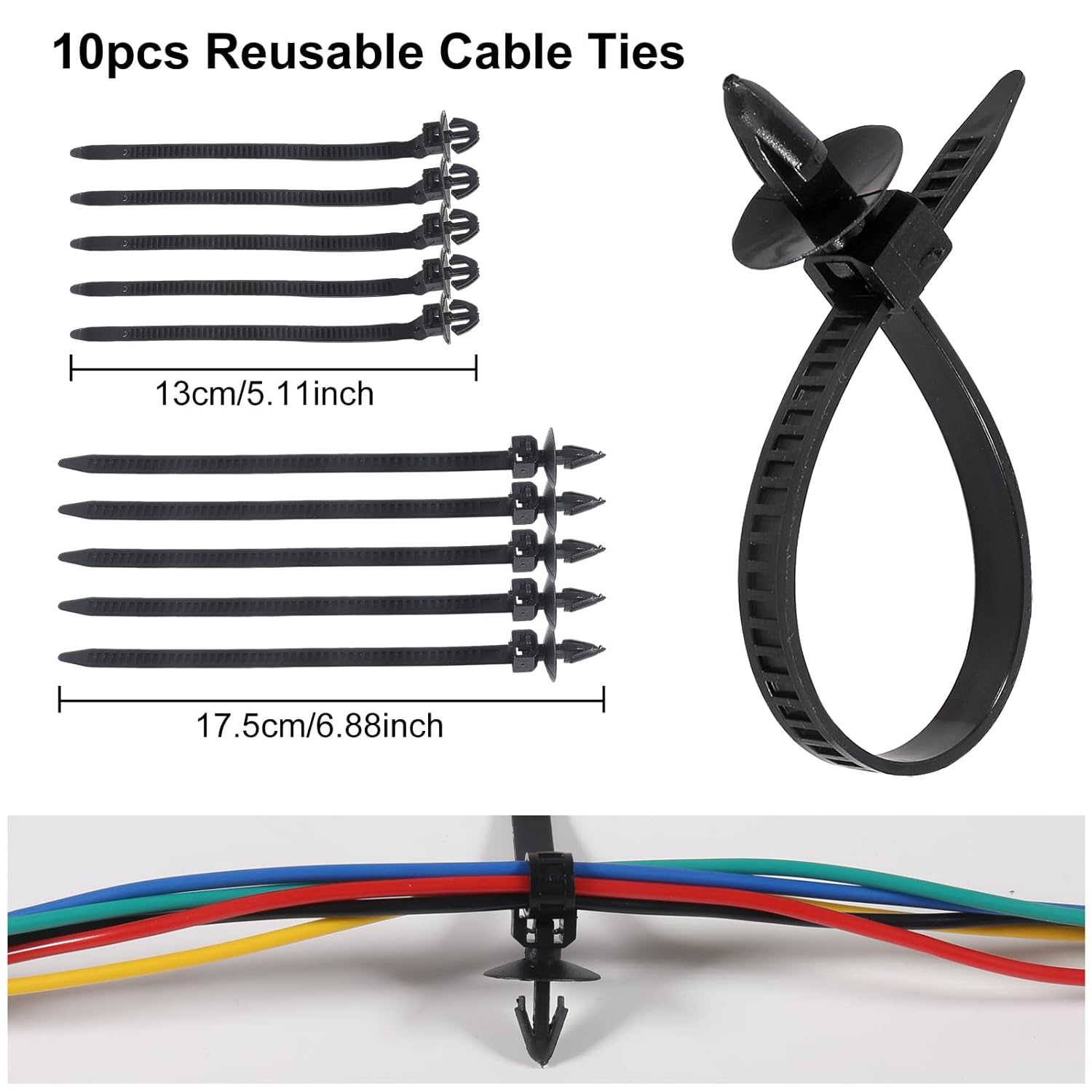 725Pcs Car Push Retainer Clips & Auto Fasteners Assortment -23 Most Popular Sizes Nylon Bumper Fender Rivets with 10 Cable Ties and Fasteners Remover for Toyota GM Ford Honda Chevy image number 1