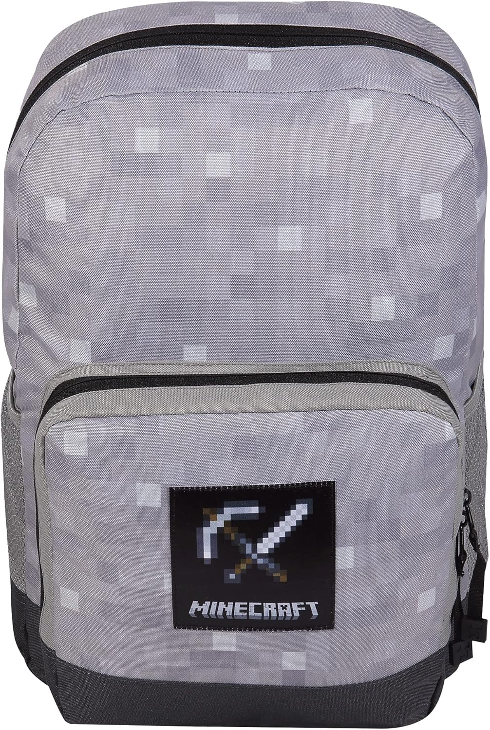 Minecraft Tools Badge Backpack, Kids, One Size, Black/Heather Grey, Official Merchandise, Black/Heather Grey, One Size image number 1