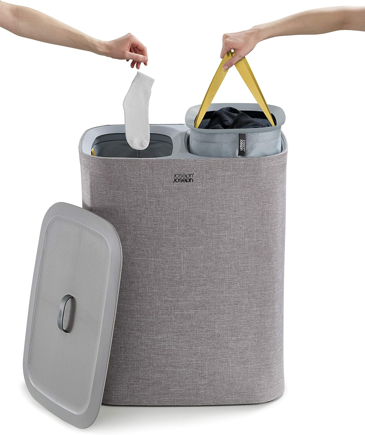 Joseph Joseph Tota Easy Empty Laundry Separation Basket 48.5X8X73Cm - Grey - 90L image number 4