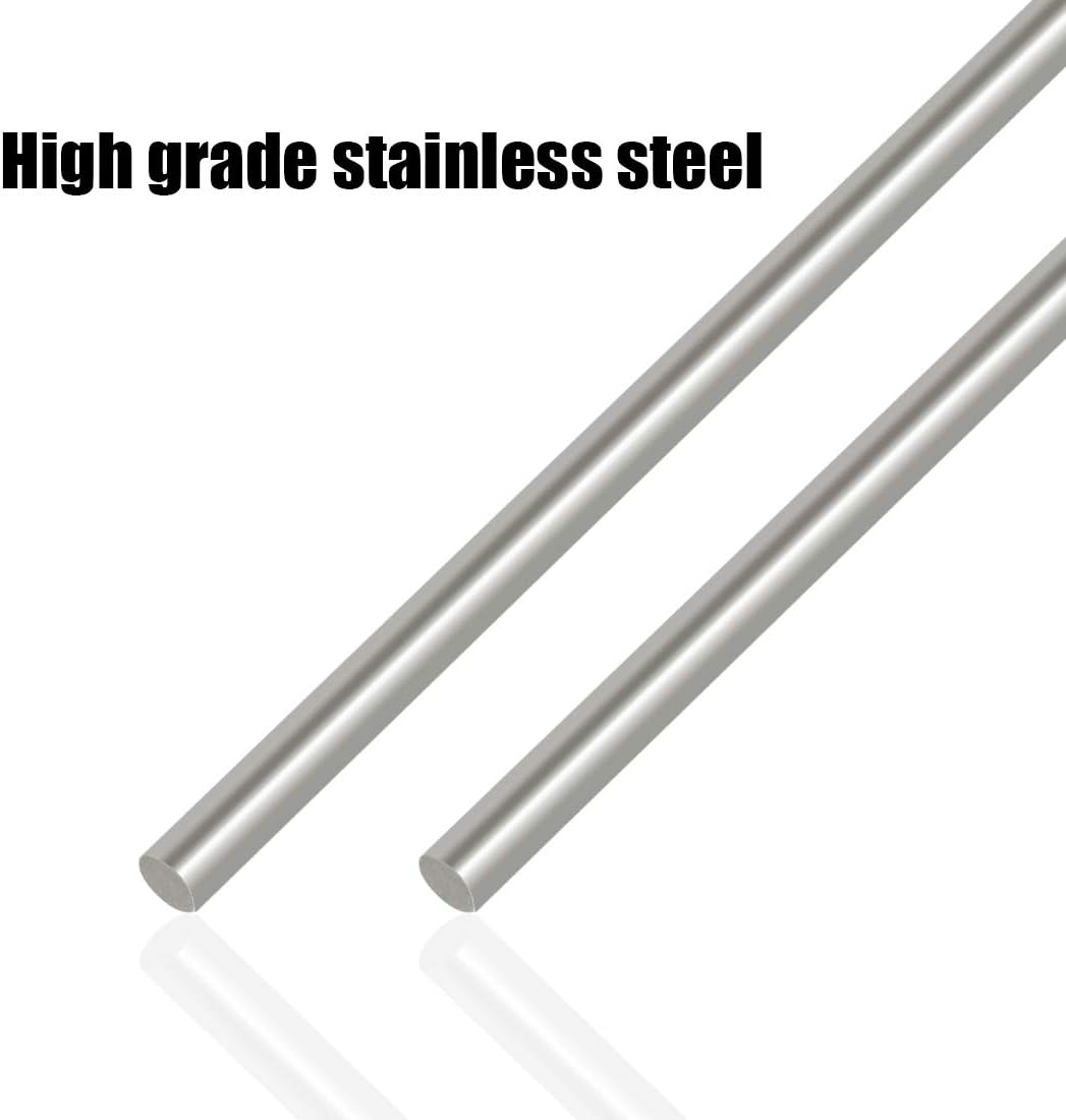 Swpeet 2Pcs 1/4 Inch Stainless Steel Solid round Rod Lathe Bar Stock Kit, Diameter 5Mm Length 356Mm, Perfect for Various Shaft, Miniature Axle, Model Plane, Model Ship, Model Cars (6.35Mm&times;356Mm) image number 1