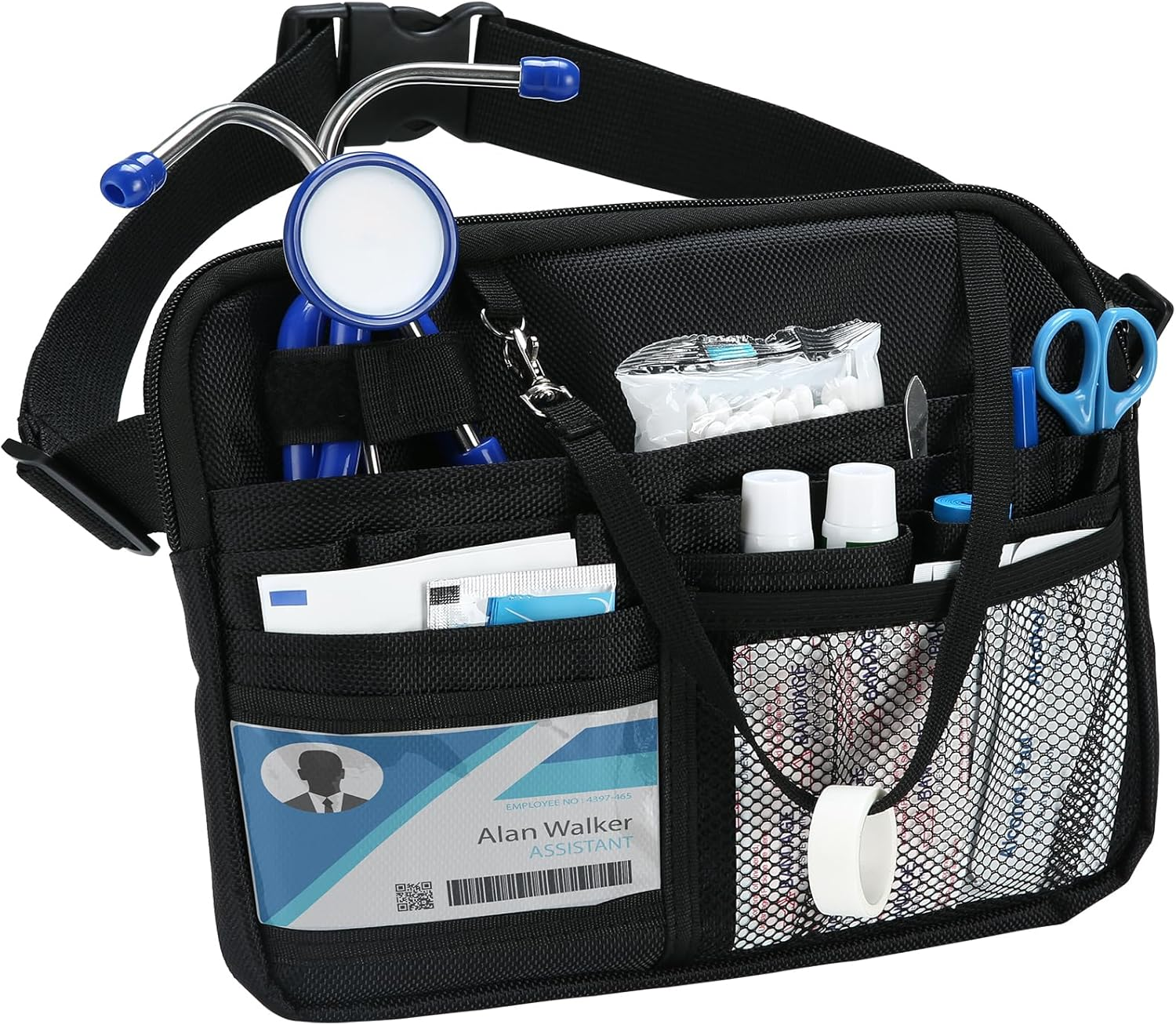 Procase Nurse Fanny Pack, Utility Medical Nursing Fanny Pack for Women, Nurse Organizer Pouch to Carry Stethoscopes and Medical Supplies, Nurse Belt Bag for Nurses RN Vet EMT -L, Black image number 2