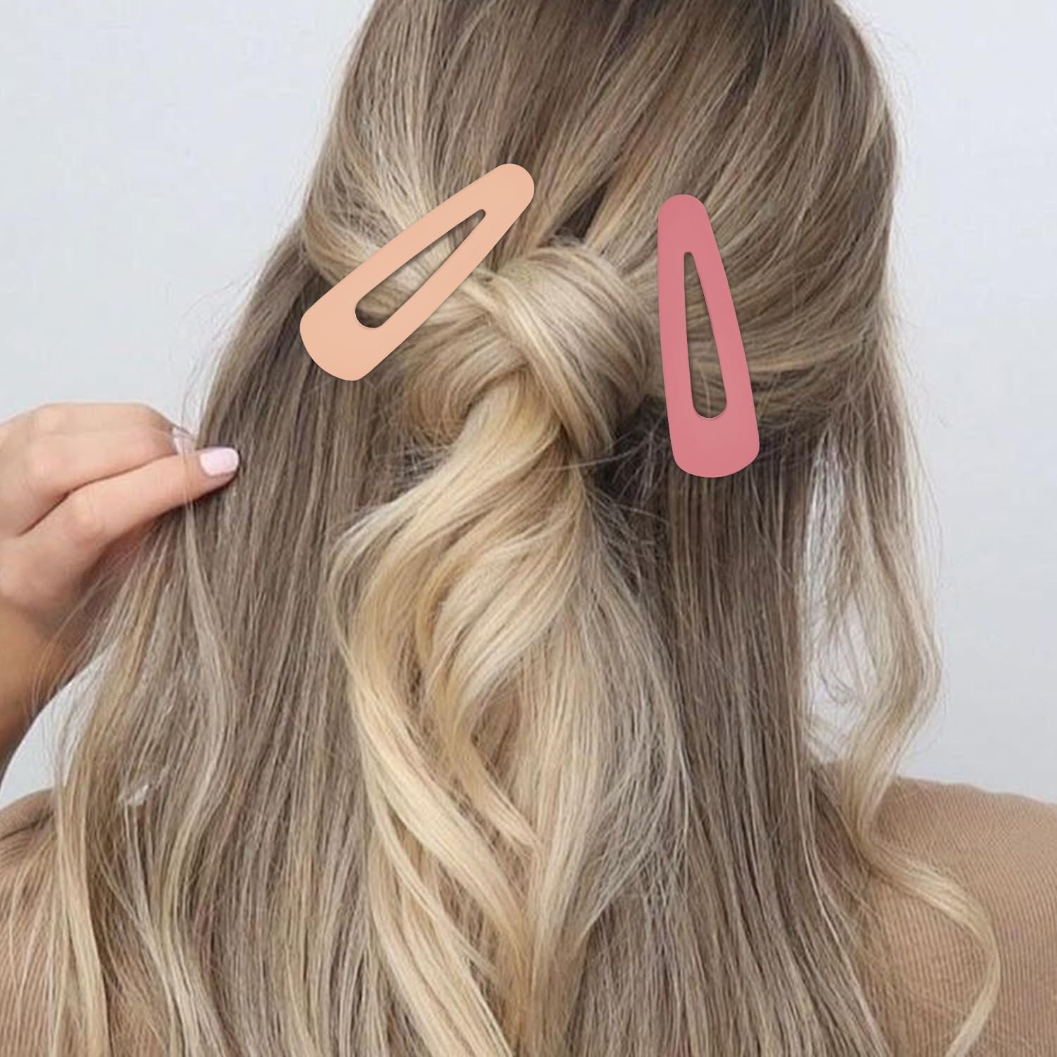 4Pcs Large Snap Hair Clips BB Hair Barrettes Metal Snaps Barrettes Matte Snap Clips 9Cm Hairs Pins for Girls and Women Hairs Decortions Accessories (Pink) image number 1