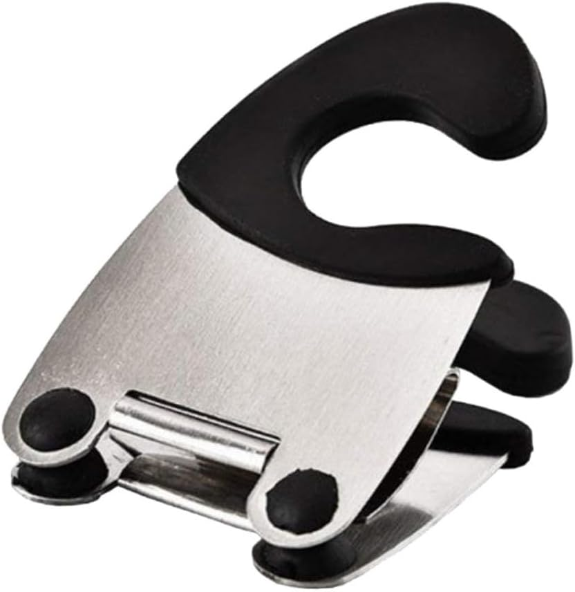 HOLIDYOYO 2Pcs Stainless Steel Pot Clip Spoon Rest Holder with Anti-Scald Rubber Grip Kitchen Utensil Stand for Cooking Pots and Spatulas Red Black image number 2
