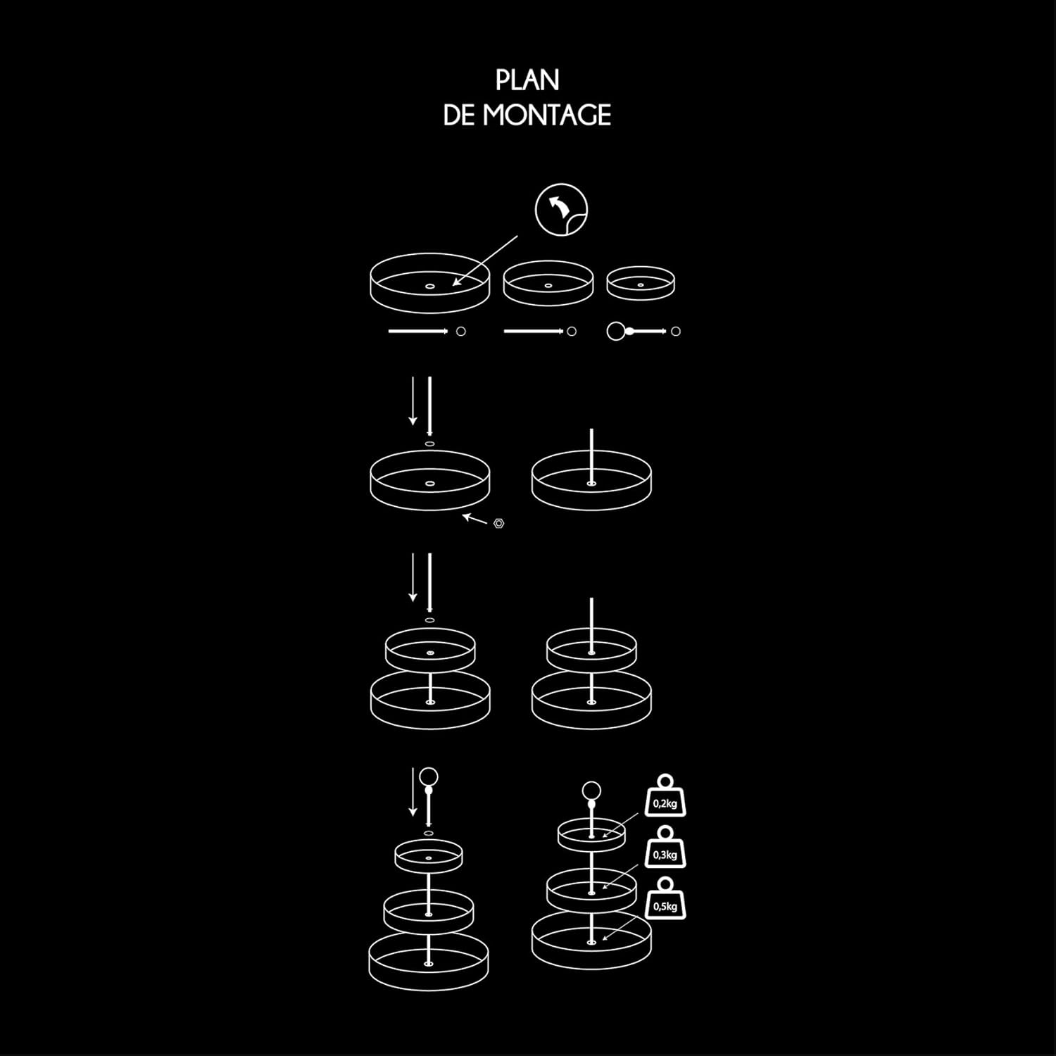 HOME DECO FACTORY, KA0112, Decorative Gold Metal Tray with Three Tiers, Ideal for Presenting Objects, Easy to Maintain, Design Inspired by Oriental Motifs, 3 Tiers, Gold image number 3