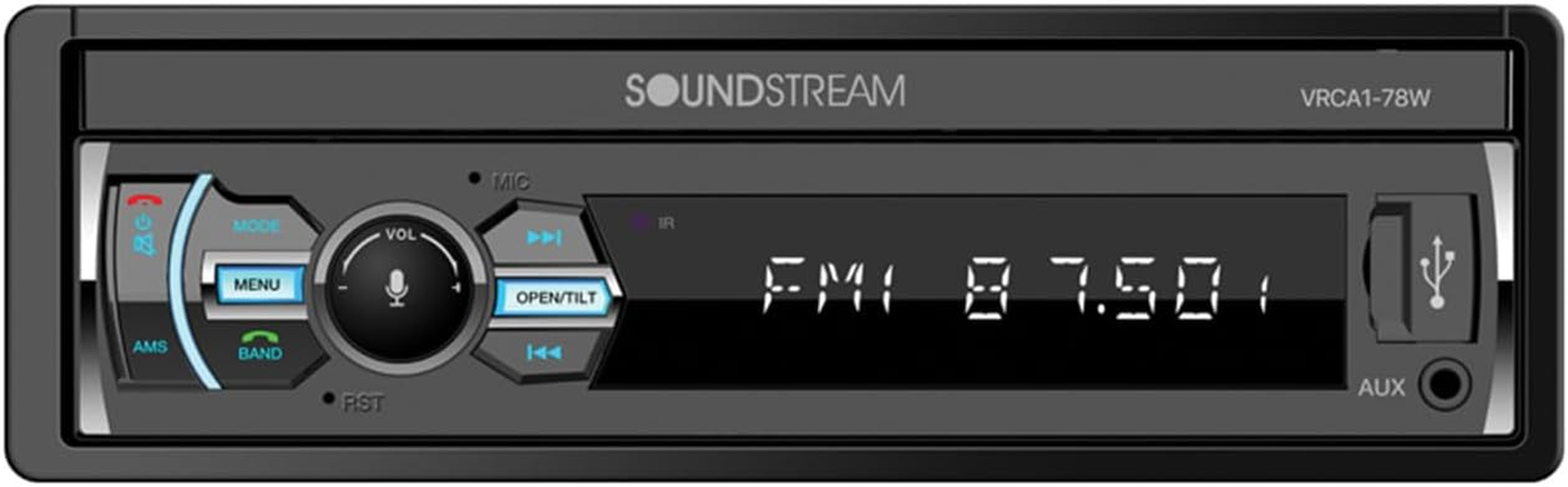 Soundstream VRCA1-78W 7 Inch Flip Out Car Stereo with Wireless Apple Carplay & Android Auto, Single DIN Touchscreen Bluetooth Car Radio, Backup Camera Support, USB/SD, AM/FM, Hands-Free Calling image number 1
