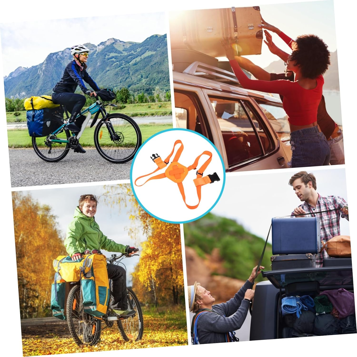 VERDANVERSE Adjustable Elastic Luggage Strap with Buckle, Travel Bag Compression Strap for Suitcases and Backpacks, Orange Sturdy Travel Accessories for Secure Packing and Bag Attachment image number 5