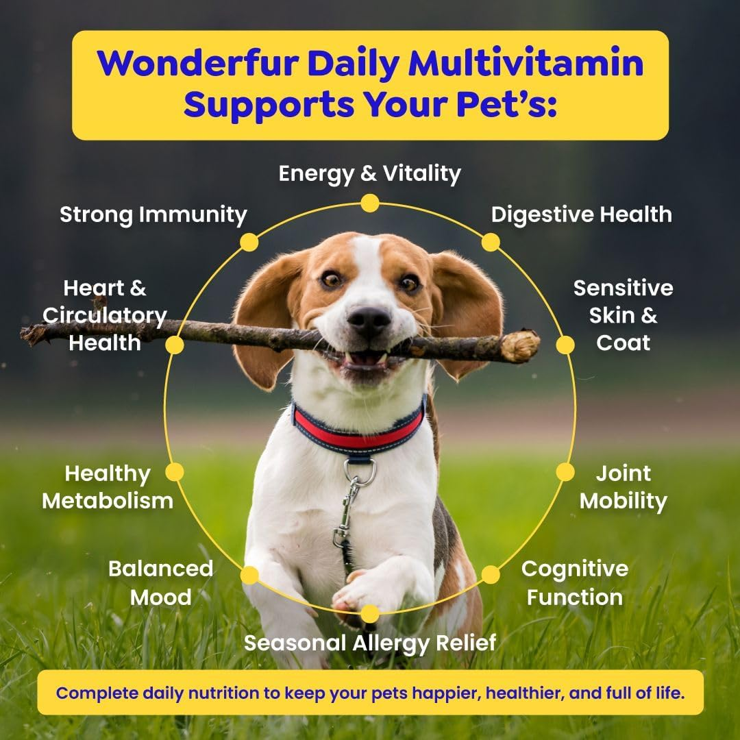 Wonderfur Daily Multivitamin, Supplement for Dogs and Cats 200G, 21+ Essential Nutrients, 11-In-1 Formula &ndash; Supports Skin & Coat, Immune, Energy, Joints & Brain with Dual Calcium Australian Made image number 1