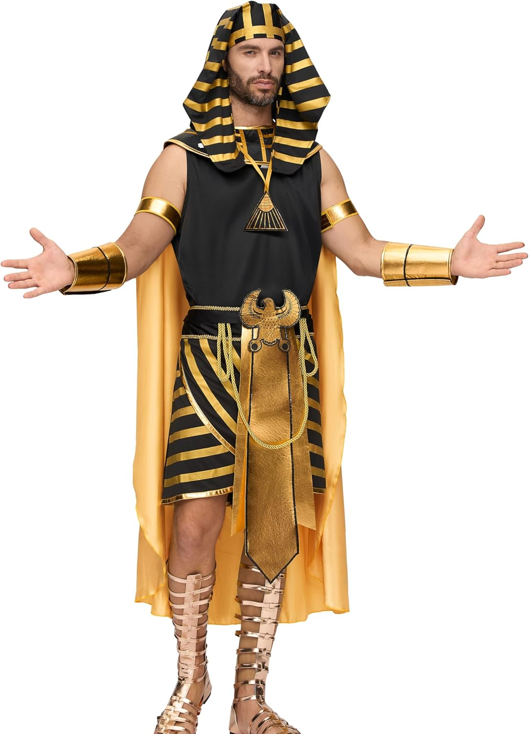 Spooktacular Creations Halloween Adult King Pharaoh Costume Men, Egyptian King Costume Men, Pharaoh Halloween Outfit image number 6
