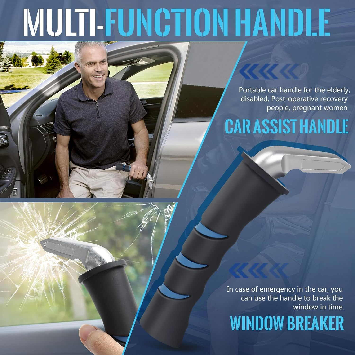 Milifox 1 Pack Car Door Handle for Elderly - Vehicle Support Assist for Handicapped, Portable Auto Suitable for Seniors, Handicap, Injured image number 3