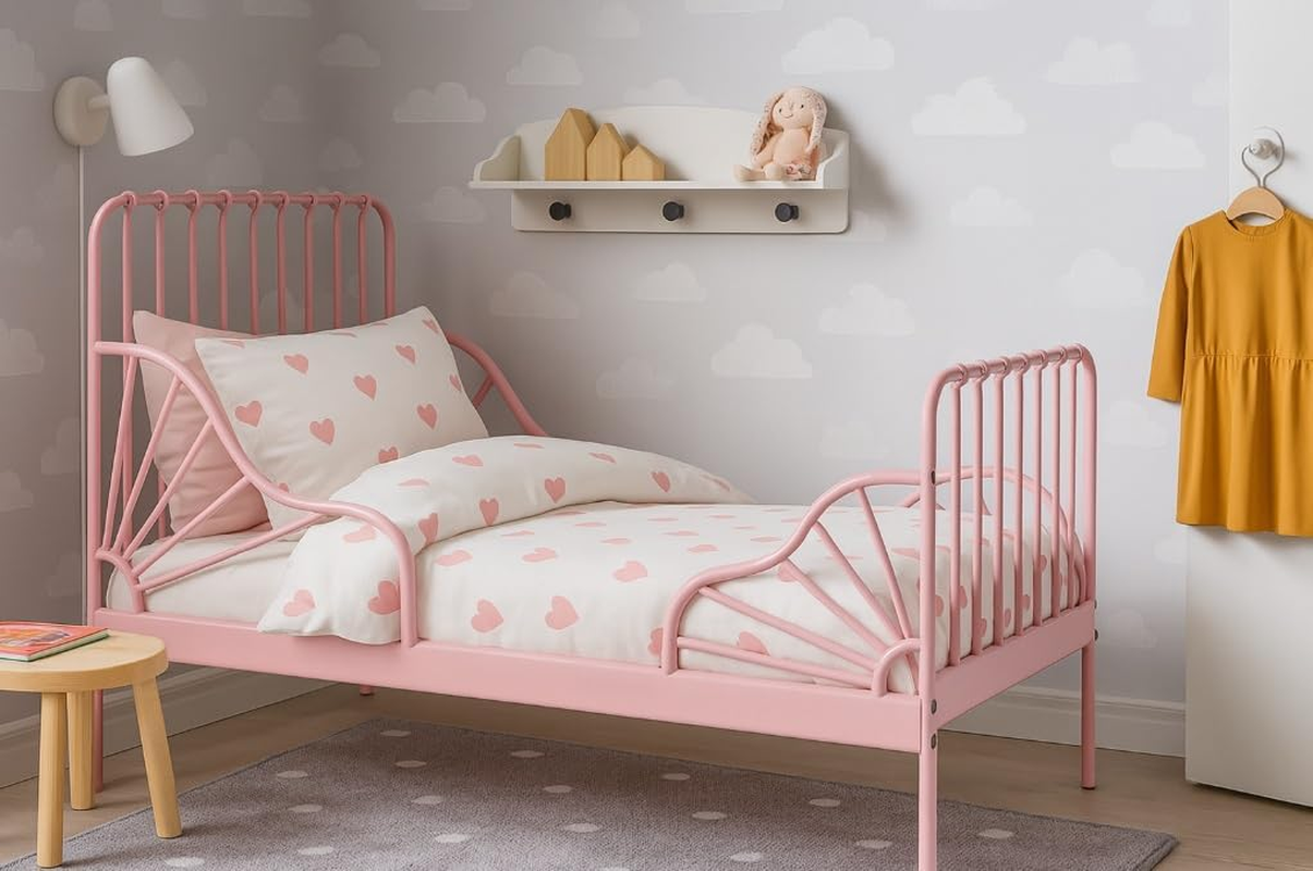 Duvet Cover & Pillow Cases: Heart Pattern Pink X White; Single Size: 59.1 X 78.7 X 23.6 Inches (150 X 200 Cm), 19.7 X 23.6 Inches (50 X 60 Cm); Gentle Cotton Material; Girly Bedding Set; Machine
