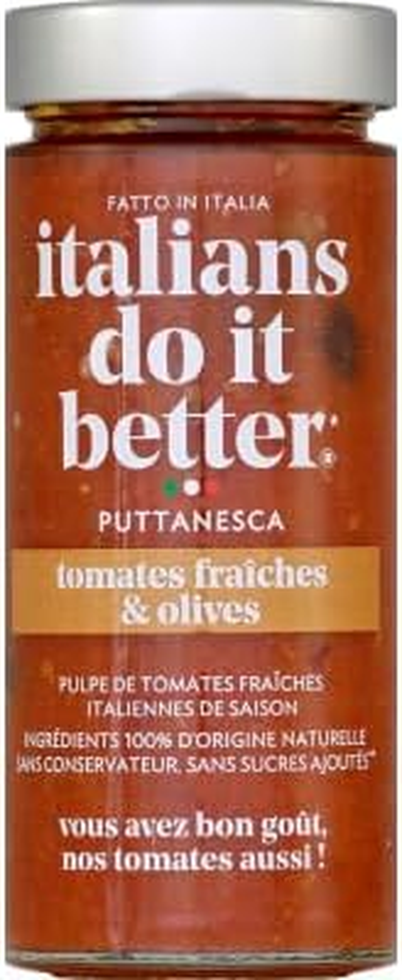 Italians Do It Better Puttanesca Sauce, 290G &ndash; Italian Pasta Sauce with Fresh Tomato, Olives and Capers, Ideal for Fusilli, Spaghetti, Tomato Sauce, Italian Made