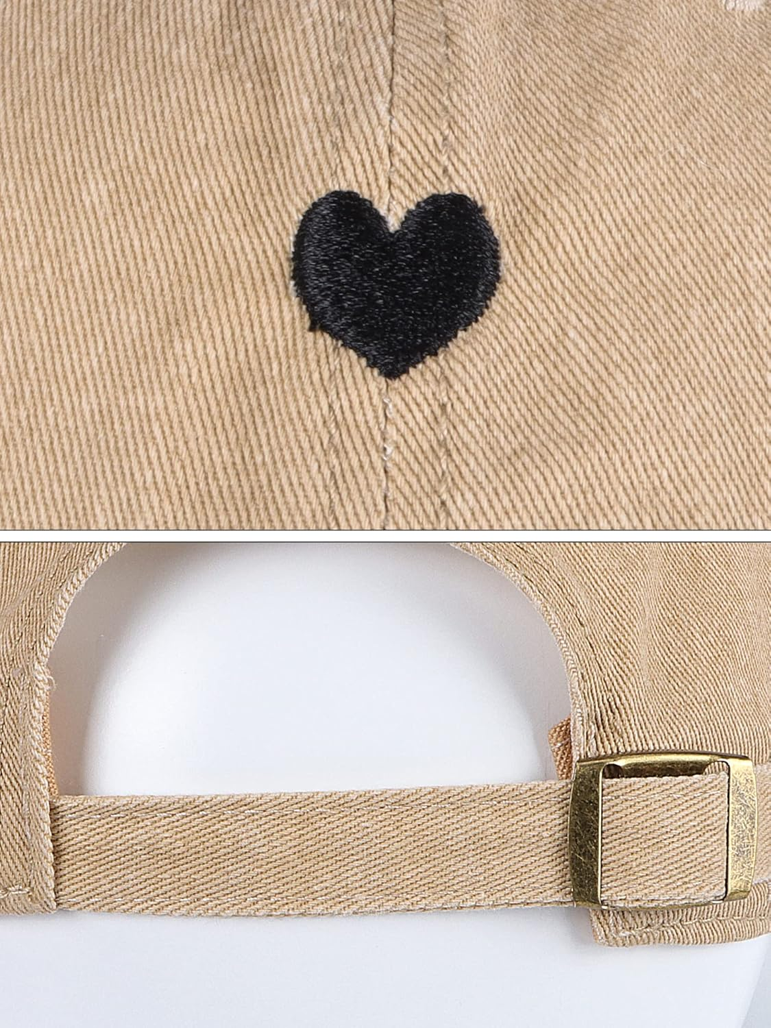 Hebenie Womens Baseball Cap - Cotton Washed Ladies Baseball Caps Classic Vintage Soft Adjustable Peak Caps for Women Girls Outdoor Sports Gift UK Love Heart Embroidered image number 6