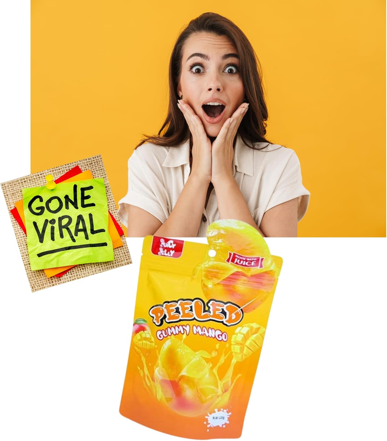 Juicy Jelly Peeled Gummy Mango 120G - 2 Pack 93009002277566-9309002277566 image number 5