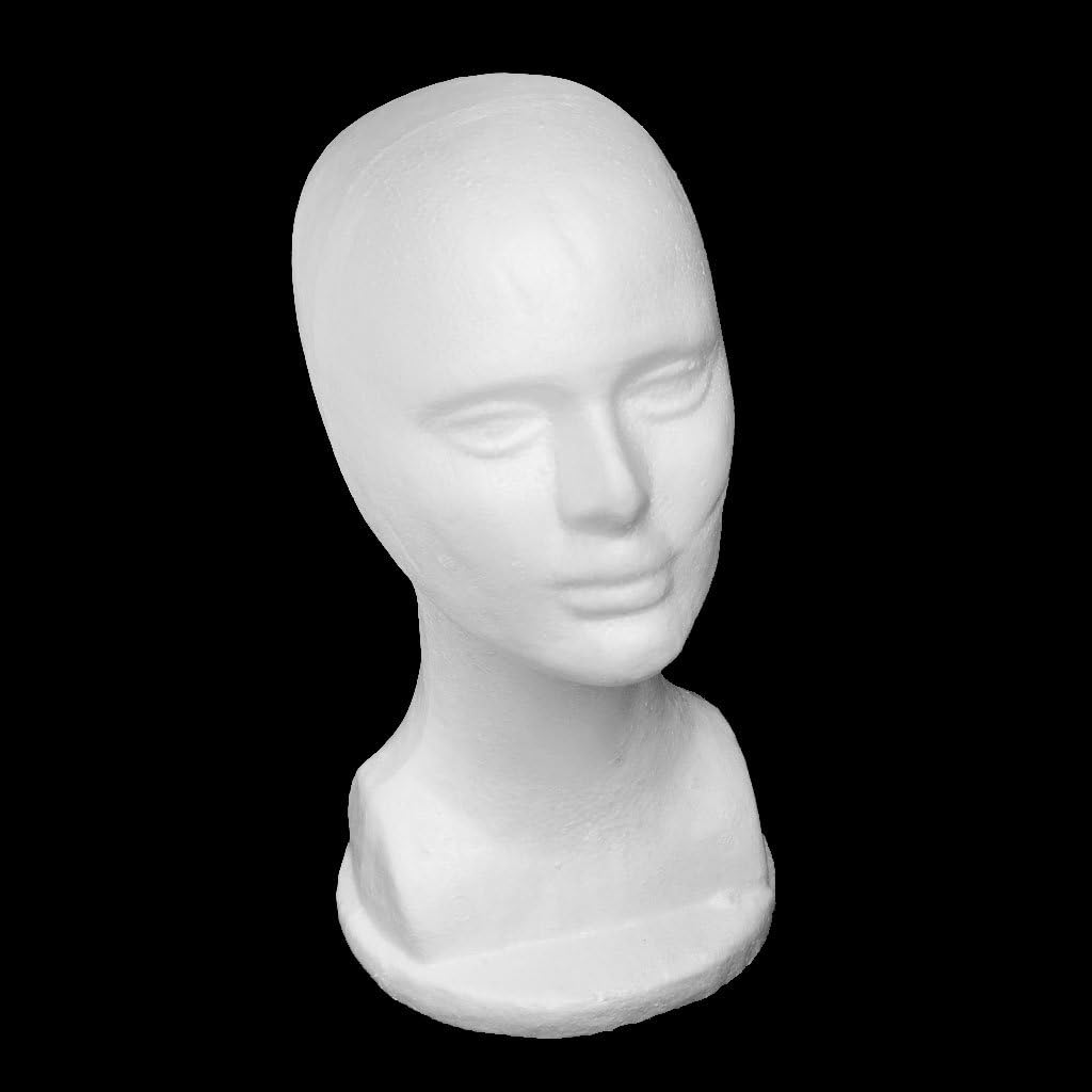 Baosity Male Styrofoam Mannequin Head Cosmetics Model Head Wig Display Foam Mannequin Glasses Hats Hairpiece Stand, Premium image number 2