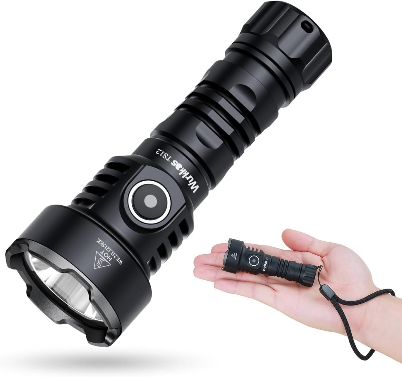 Wurkkos TD07 Led Torch Rechargeable, 1300Lumen Super Bright Tactical Torch,Turbo/Strobe Momentary, Waterproof Flashlight for Camping Hiking(Black)