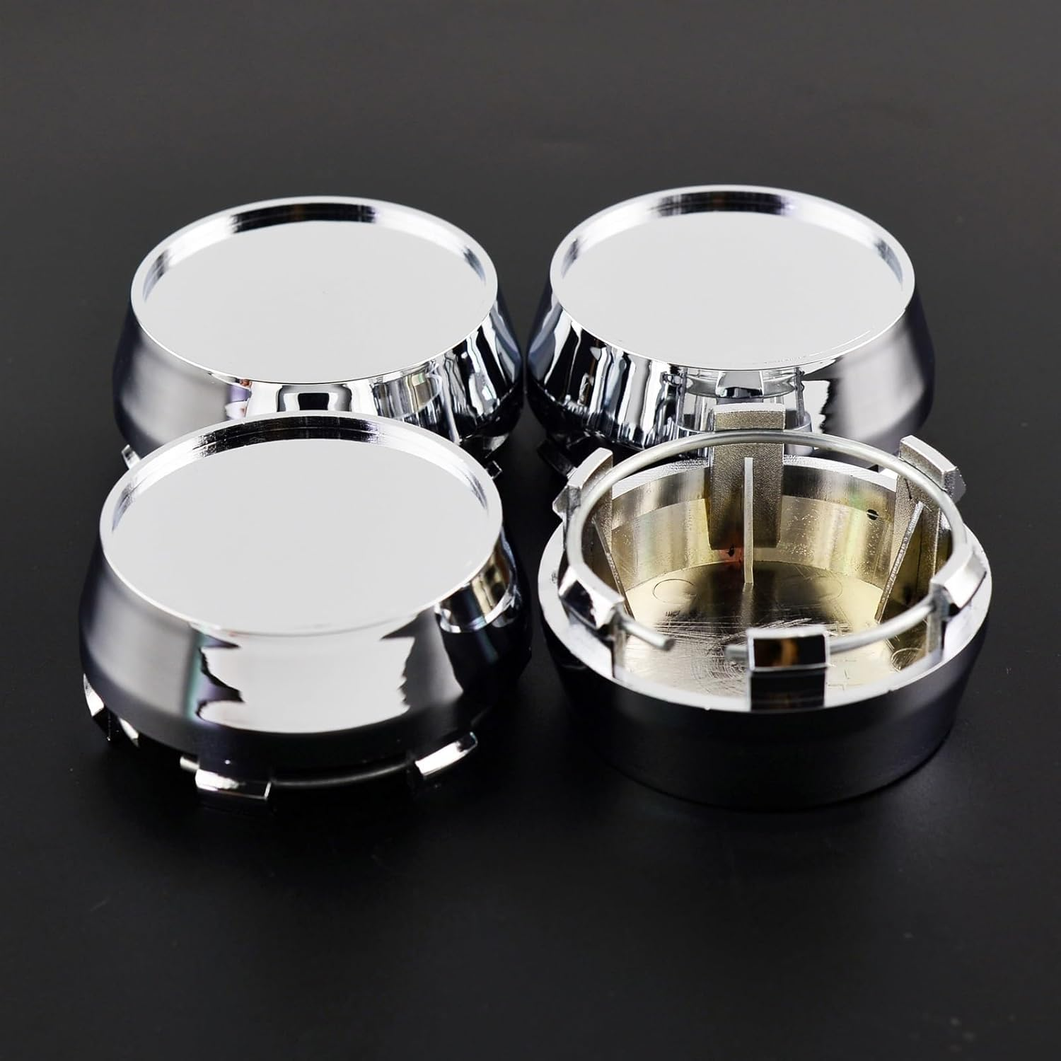 QXKSPG 4 PCS 60Mm 56Mm Chrome Silver Car Wheel Center Hub Caps Cover H-154 Rims Auto Accessories Wheel Trims Set