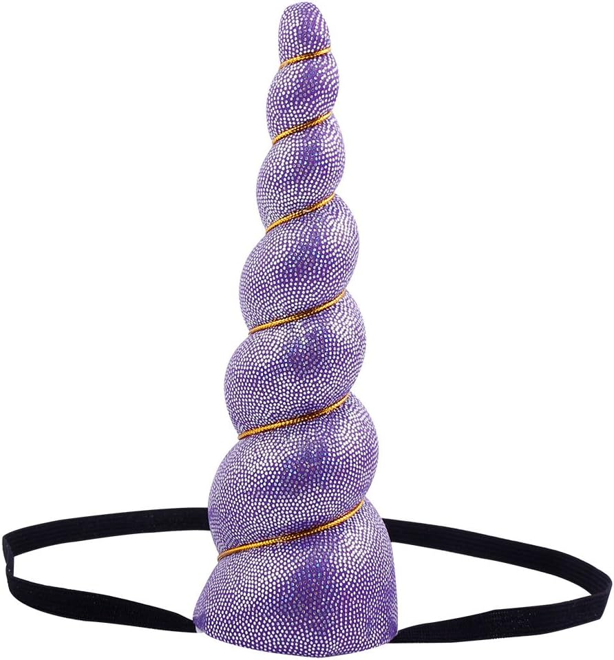 Delicate Dew Shiny Unicorn Horn Elastic Headband Cosplay Costume Easter Headpiece
