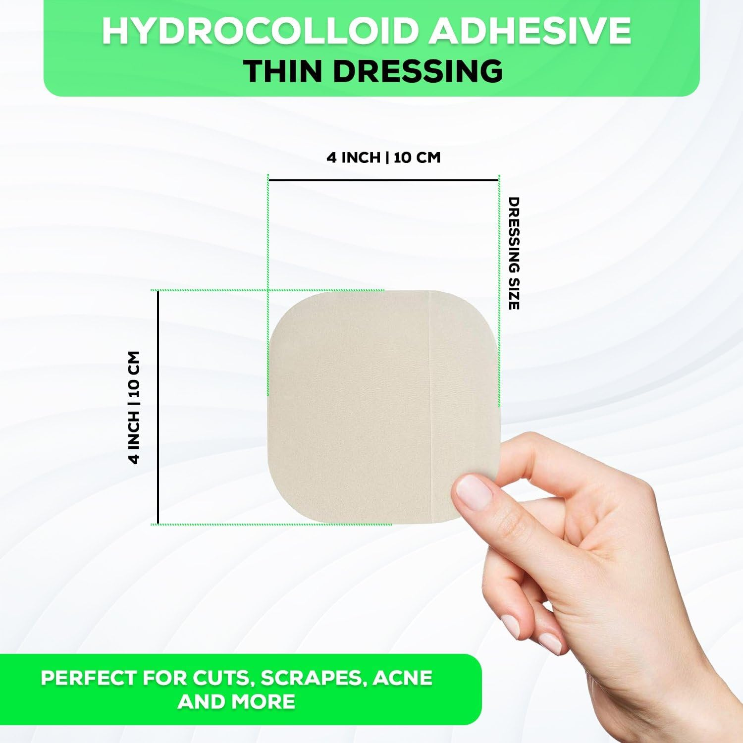 Hydrocolloid Wound Dressing Extra Thin, Latex Free, Size: 10Cm X 10Cm - 10/ Box image number 3