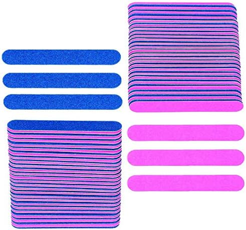 Small Nail Files Bulk, 100 Pcs Disposable Double Sided Emery Boards Travel Size for Men, Women, Kids (3.3 Inch)