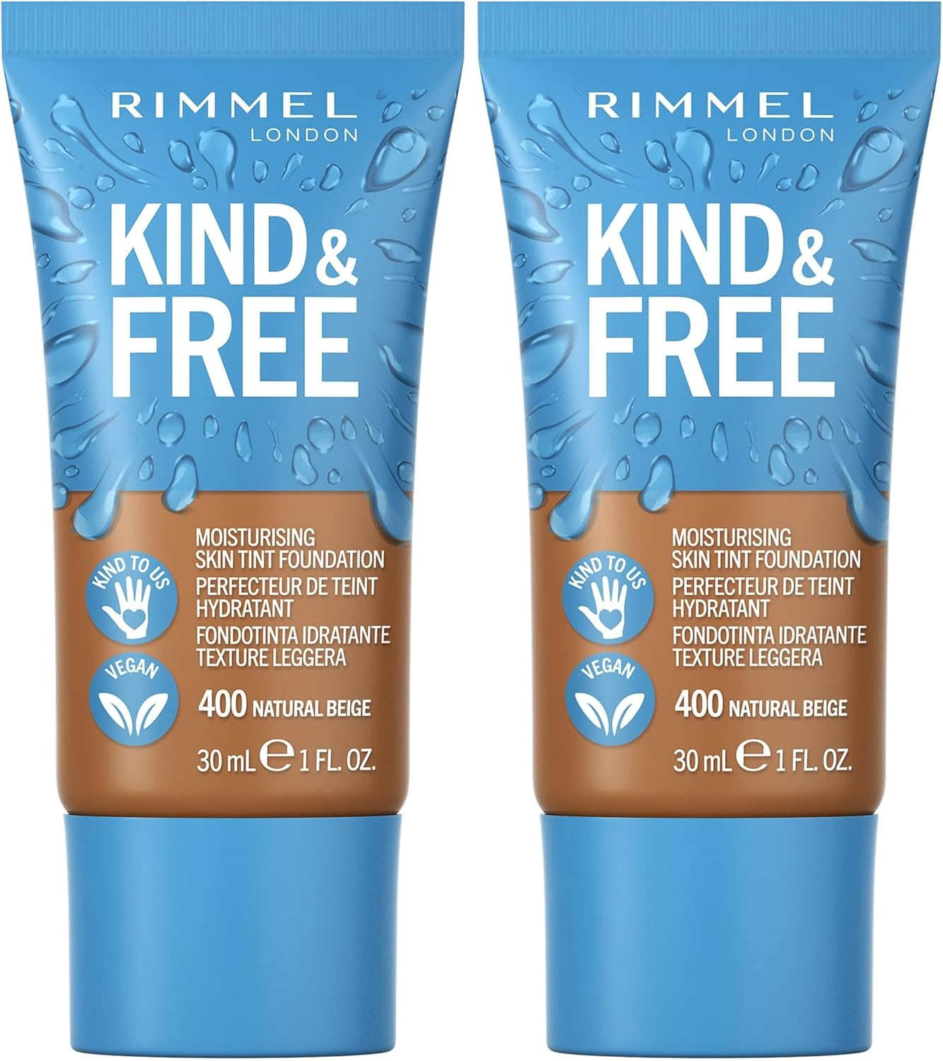Rimmel London Kind & Free Skin Tint #400 Natural Beige 30Ml (Pack of 2)