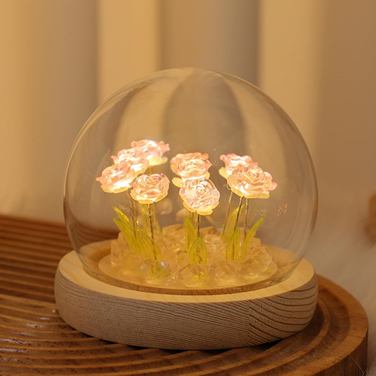 Richaa Pretty Tulips Lamps Flower Night Light Cute Bedroom Decor Gifts for Women - Battery Powered (Not Included)