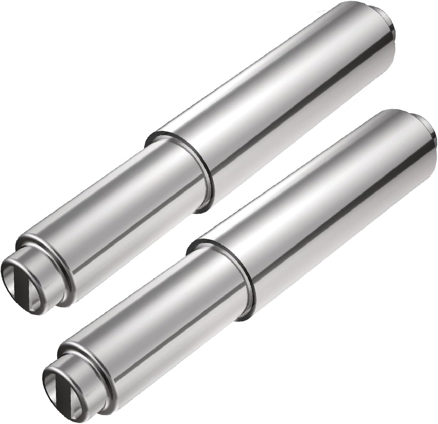 Tuoxinem 2 Pieces Universal Plastic Spring Loaded Toilet Paper Holder Roller Replacement, Chrome (Silver) image number 3