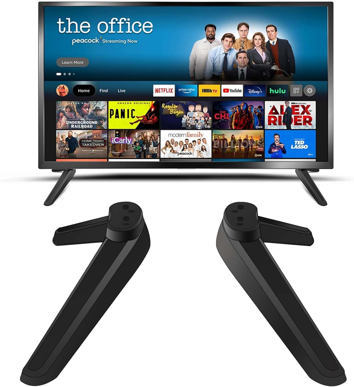 Universal TV Stand, TV Base Feet with Screw Set, TV Bracket, TV Mounts Replacement TV Stand Legs for Most LED Plasma Flat Screens 27 28 29 30 32 37 40 55 Inch image number 2