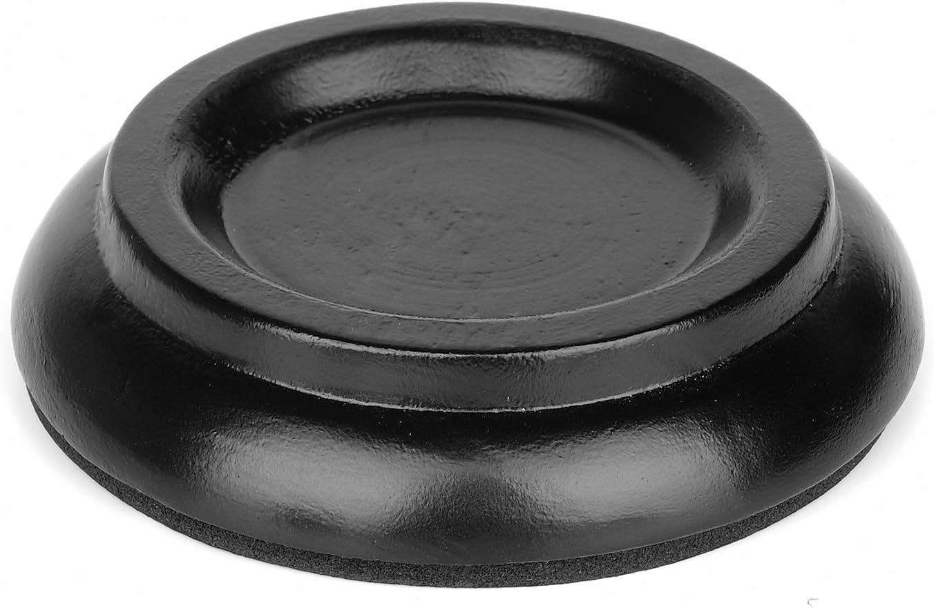 Eison Piano Caster Cups for Upright Piano Wooden Piano Caster Piano Leg Floor Protectors with Non-Slip & Anti-Noise Foam Hardwood Floor Protectors, Set of 4, Black - Brown image number 2