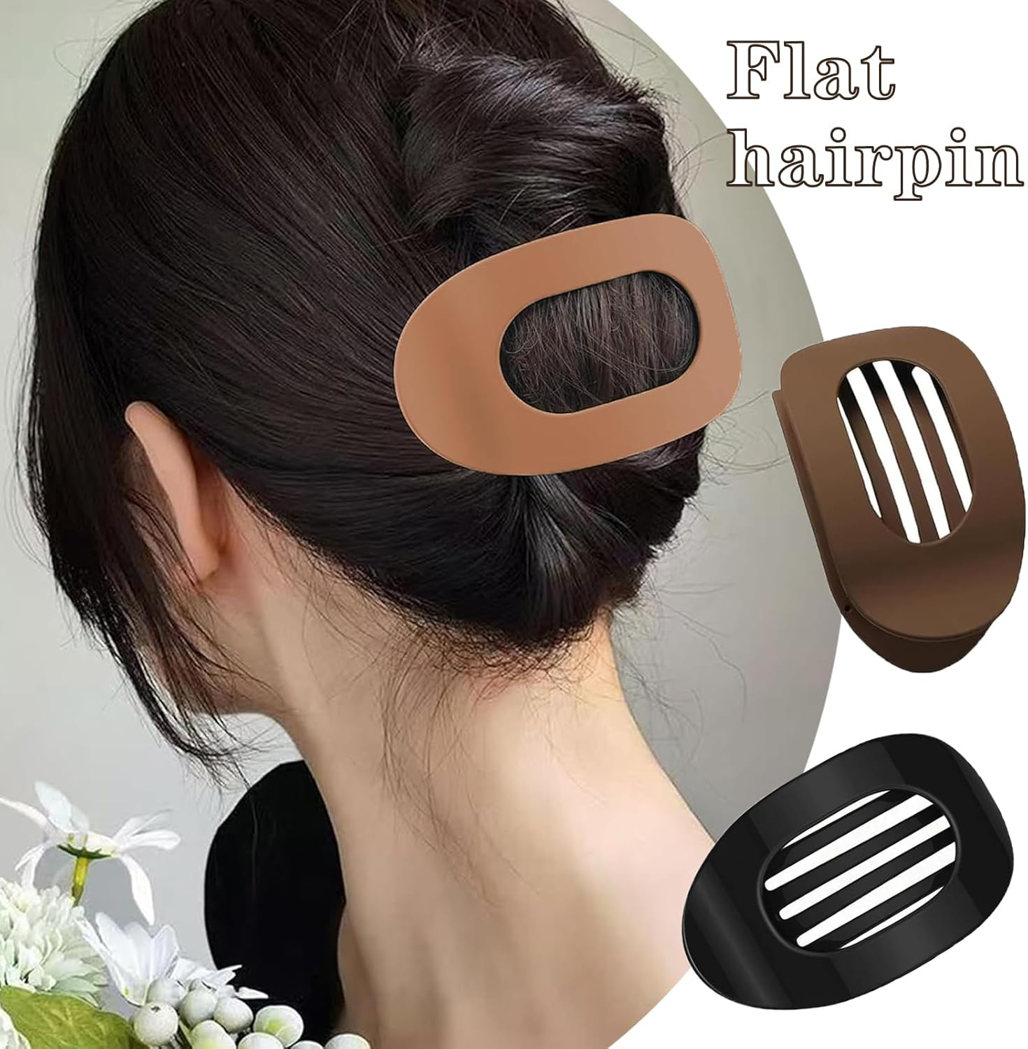 Pack of 4 Duckbill Hair Clips, Stylish Duckbill Hair Clip, Matte Large Benglatt Hair Clip for Women, Simple Elegant Flat Crab Clips for Everyday Office School Festive Occasions image number 1