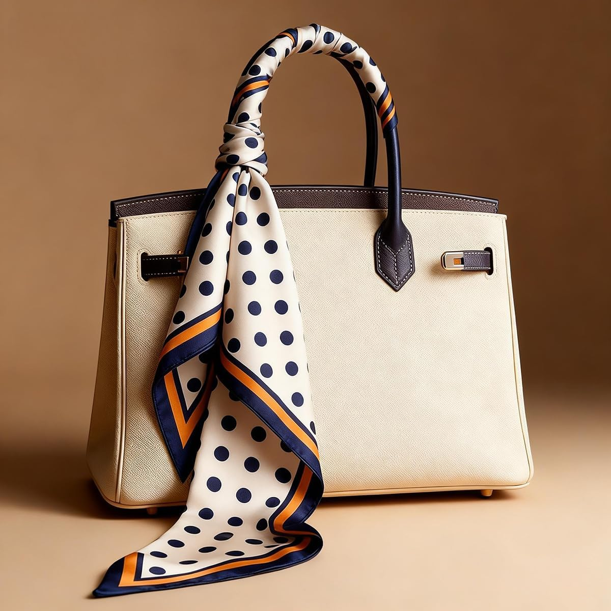 59" Long Silk like Scarf Fashion Hair Head Scarf for Women Satin Head Hair Handbag Scarf Belt Purse Accessories&hellip; - 1 Black Strip image number 3